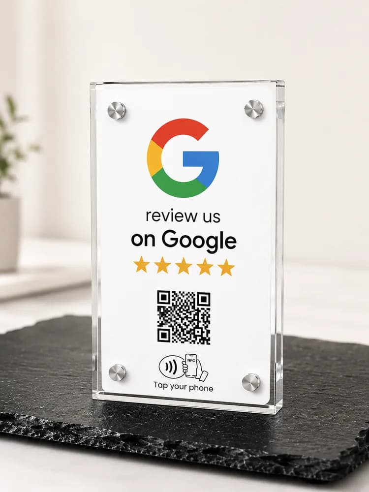 Google Aufsteller Weiss – Glasoptik – Weiss