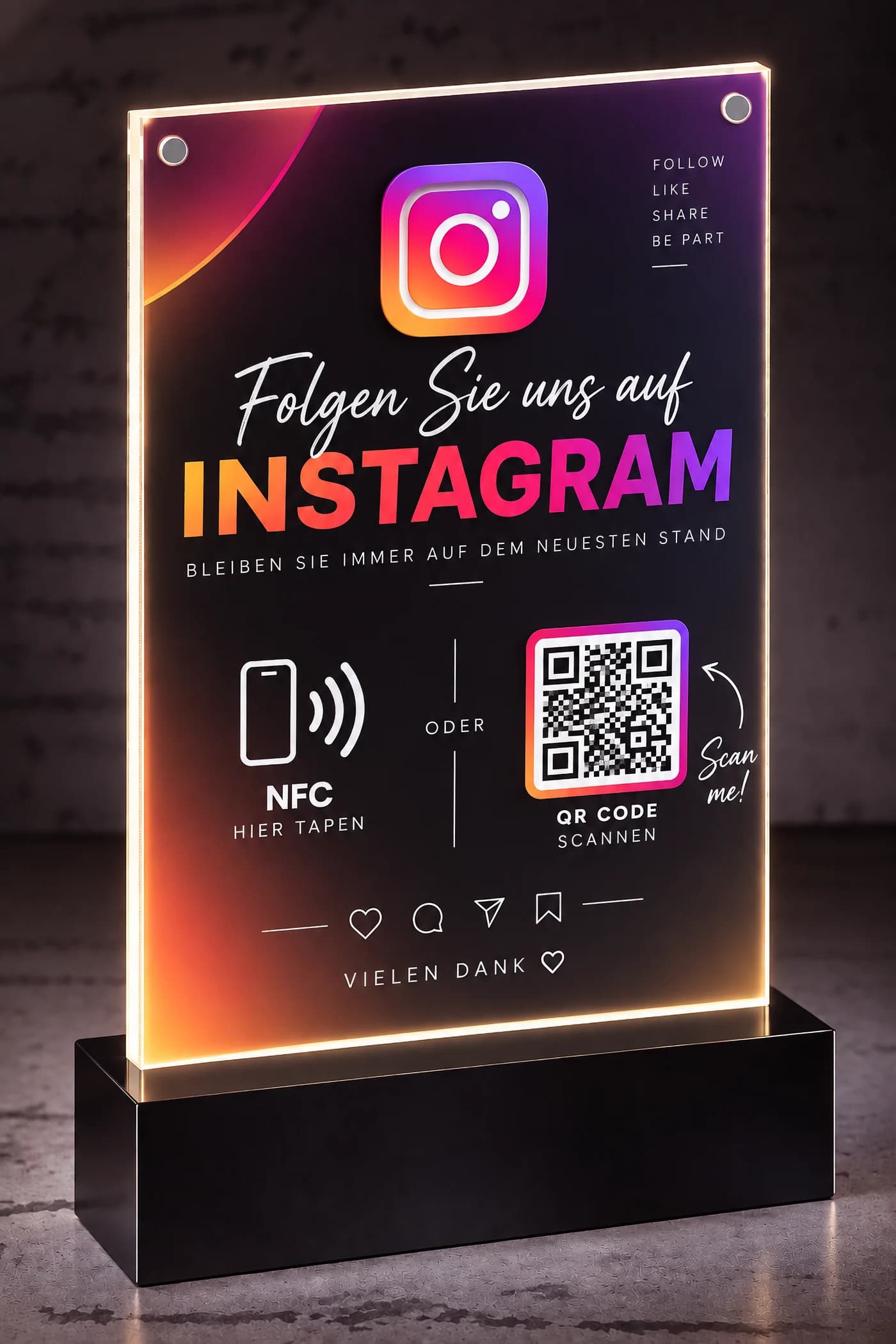 LUMEN Instagram – LED-Aufsteller – Instagram
