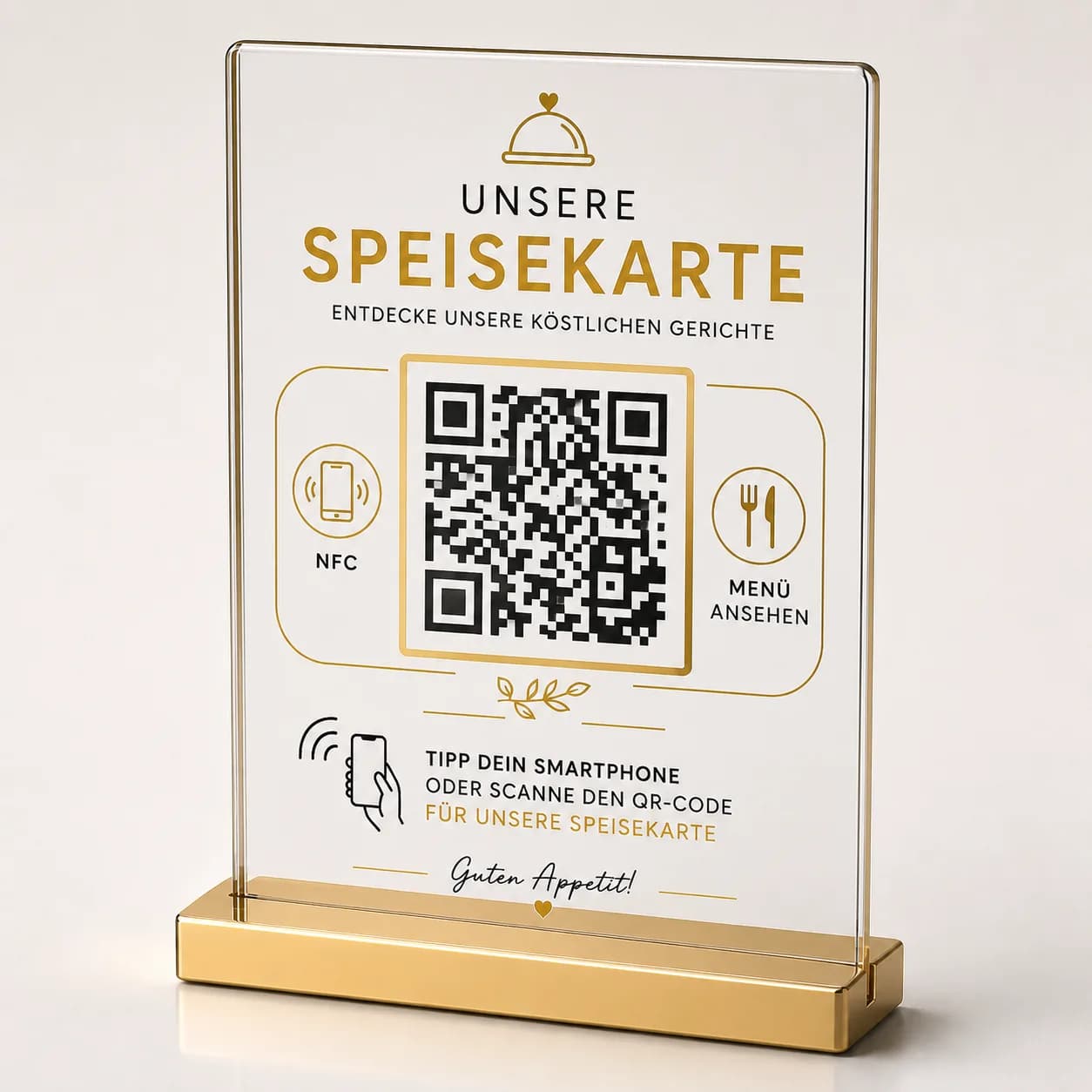 Premium Speisekarten Aufsteller – Gold – Gold