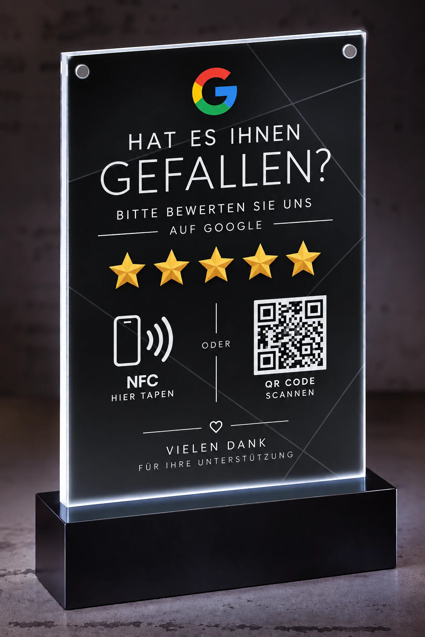 LUMEN Black – Google LED-Aufsteller